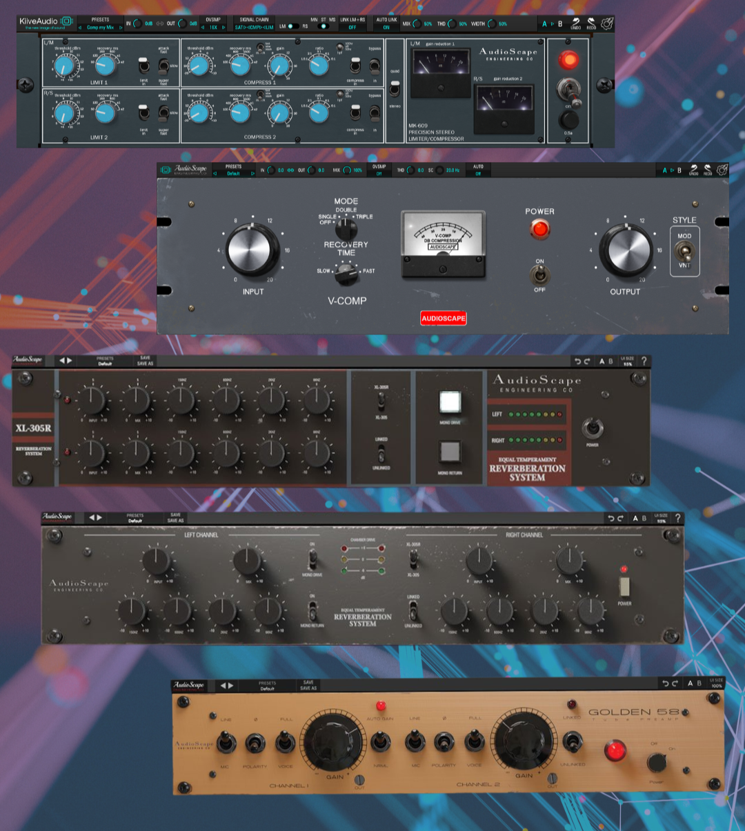 XL-305R Dual, Golden58, V-Comp Dual, MK-609 Plugin Bundle XL-305R Dual, Golden58, V-Comp Dual, MK-609 Plugin Bundle